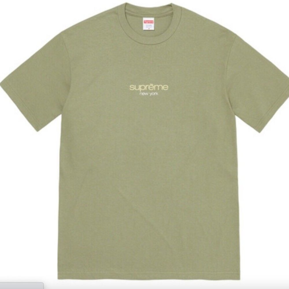 Supreme Classic Tee w/ Logo Candy & Sticker - Olive - Size Small